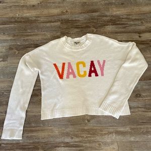 Show Me Your Mumu Vacay Cropped Varsity Sweater